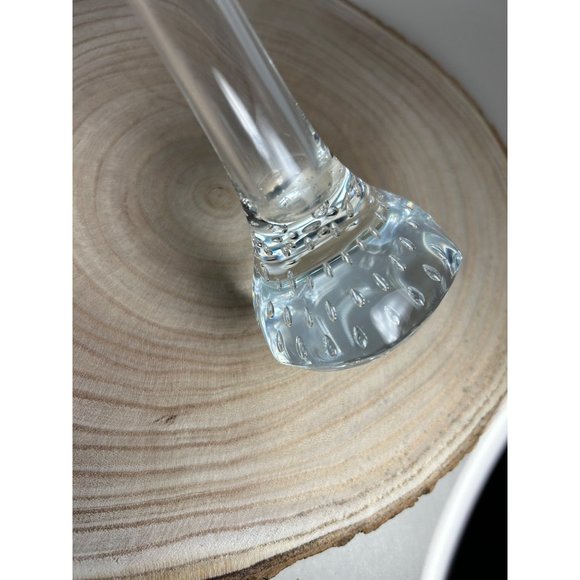 Bo Borgstrom Aseda Sweden Art Glass Tulip Vase Controlled Bubbles Bone Shape VTG - Picture 6 of 6